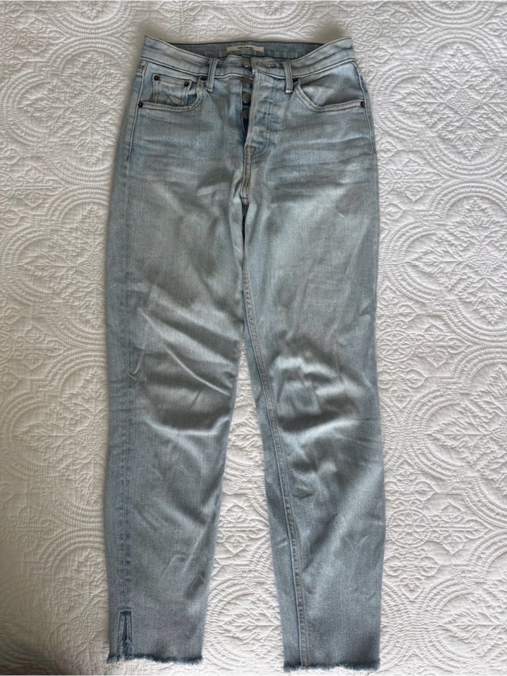GRLERND Karolina High Rise Straight Leg Jeans in Titanium